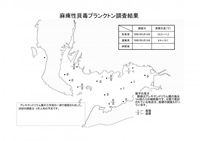 麻痺性貝毒プランクトン調査結果20250318