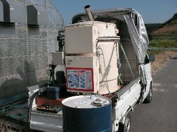 可搬式の熱水土壌消毒機