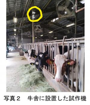 牛舎に設置した試作機