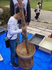 脱穀体験画像