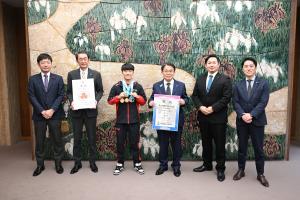 泳競技大会等優勝選手表敬