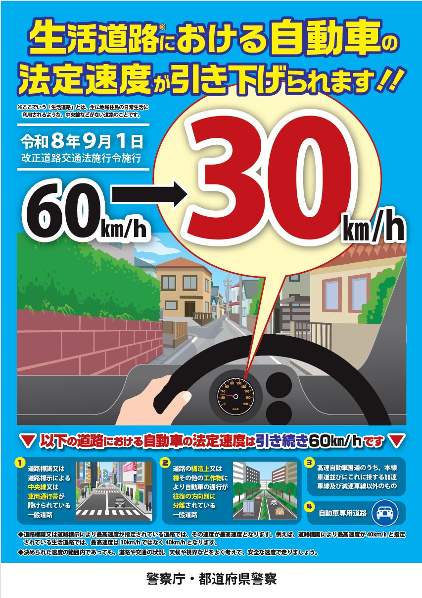 法定速度引下げ　ポスター