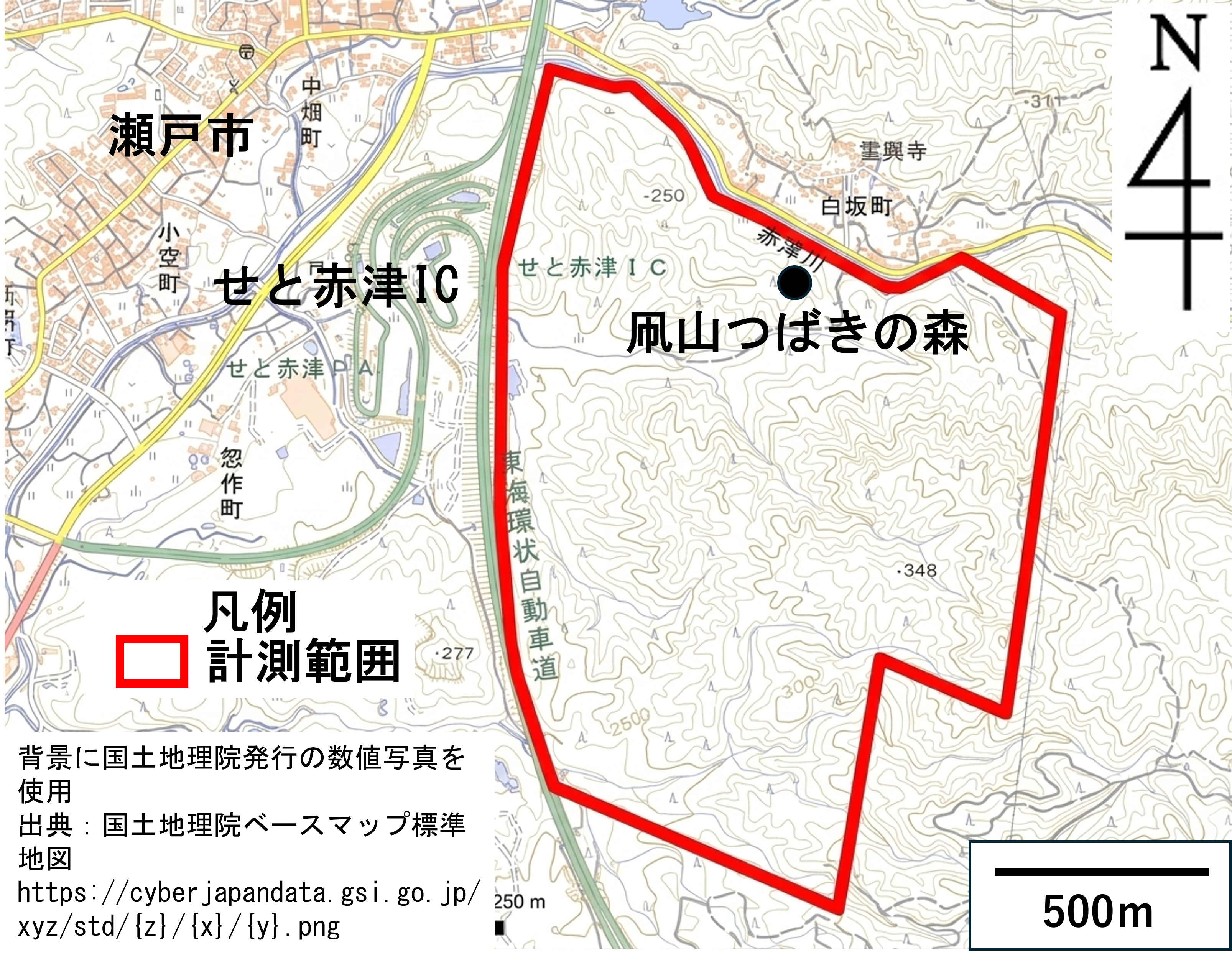 ドローン計測範囲：地図