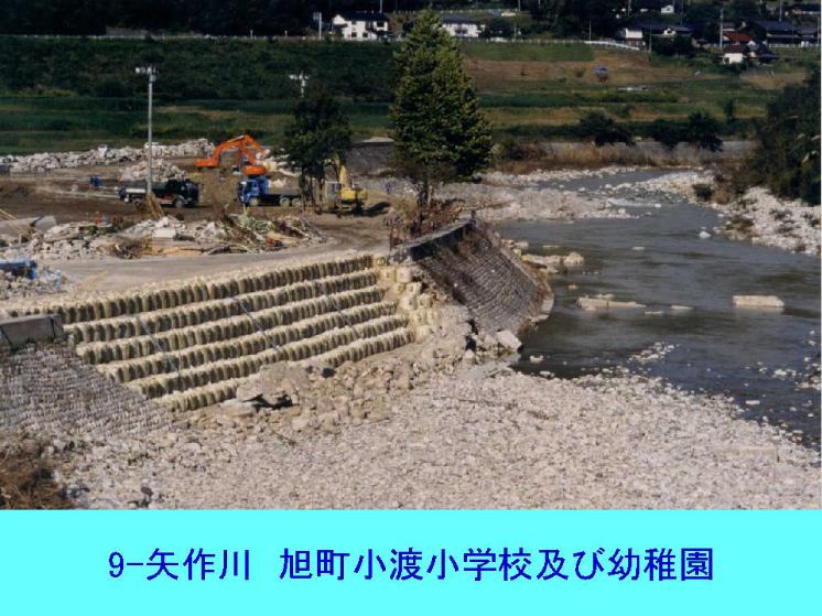 矢作川　小渡小学校と小渡幼稚園　豊田市小渡町