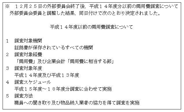 平成14年度以前の需用費調査の内容