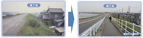 供用中の防災道路（新おにえ橋付近）