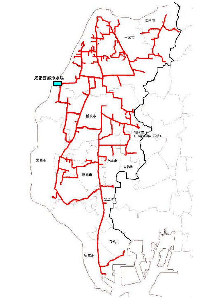 尾張水道給水区域図