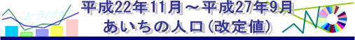 平成22年11月～平成27年9月あいちの人口（改定値）