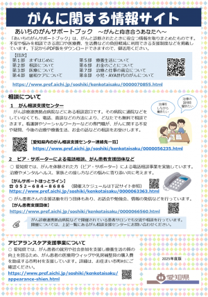 ちらし（がんに関する情報サイト）